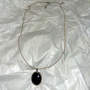Long black stone boutique necklace